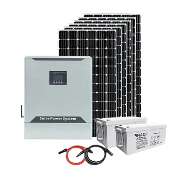 За комплект слънчевата система с мощност 5 кВт Hybrid панелна използваната горивна система на 24-48 На 5 kva Домашна слънчева фотоэлектрическая използваната литиева батерия