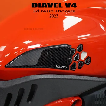 За мотоциклет Ducati Diavel V4 diavel v4 2023-Аксесоари протектор на резервоара 3D набор от стикери от епоксидна смола