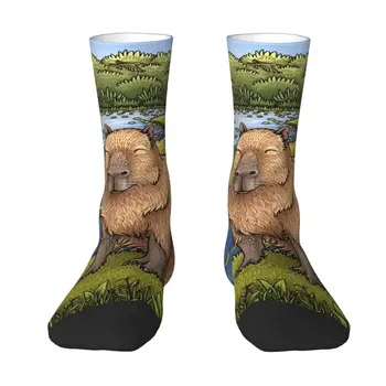 Забавни мъжки чорапи-капибары Унисекс, топли и удобни чорапи с 3D-печат на Животните Пет Crew