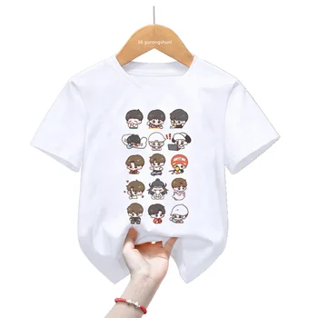 Забавни тениски за момичета, дрехи за момичета с шарени от японската аниме, летни сладки бебешки тениски, блузи с къс ръкав на едро