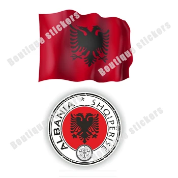 Знаме на Албания Стикер С Националното Знаме на Албания Благородна Стикер За Мотокрос Каска За Лаптоп Vinyl Стикер На Стената на Багажника на Колата Щанцоване, PVC