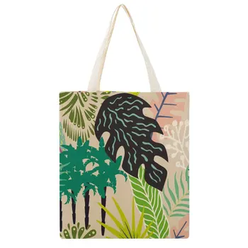 Индивидуална холщовая чанта през рамо, дамски чанти, чанта за пазаруване, ежедневна Дамска чанта с цветя принтом, холщовая чанта с графити на рамото