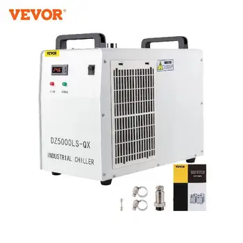 Индустриален Чилър Вода VEVOR CW-5000 Thermolysis ЦПУ за Лазерно Гравиране с CNC Охладител за Охлаждане на Стъклен Лазерна Тръба CO2 мощност 80 W/100 W