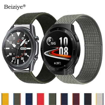Каишка за Samsung Galaxy Watch 3 41 мм Active 2 S3 смарт часовник С Найлон Линия гривна За Amazfit bip/GTR/GTS/GTS2/2E/mini