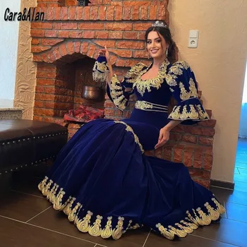 Кара и Алън Вечерна рокля Русалка Труд стил за жени За сватбени партита Апликация във форма на пръчки Косовските рокли за бала 2022 abendkleider