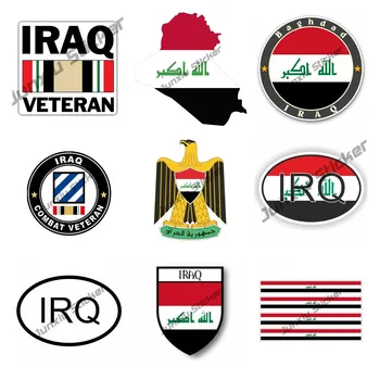 Карта с флага вътре, стикер Ирак, стикер, вырезанная от винил, патриотични етикети ветерани от Ирак, стикери за герб Ирак KK13cm
