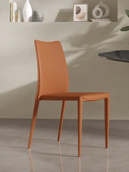 Кожен обяд стол с облегалка във френския кремовом стил, тенис на стол в скандинавски минималистичном стил, който може да се сгъва за почивка малък семейството