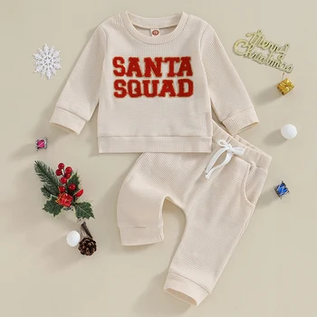 Коледен костюм за малките момчета и момичета, на Коледа Есенно-зимния пуловер, hoody, топли панталони, коледно облекло за новородени деца