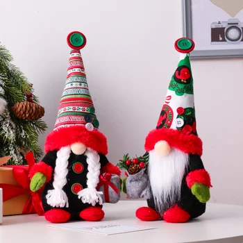 Коледен Празничен Джудже Ръчно изработени Шведски Tomte, Коледен Елф Украса Коледен Подарък на Блок-Червен + Зелен + Бели Джуджета Tomte размерът е 29 см