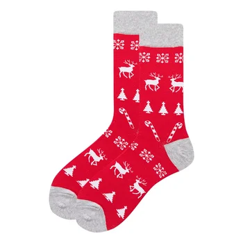 Коледни Чорапи с Кръстосана Кант Големи размери, коледно Дърво със Средна дължина, Нови Коледни Чорапи Old Man, с Участието на Лоса за Жени 41-46 Размери