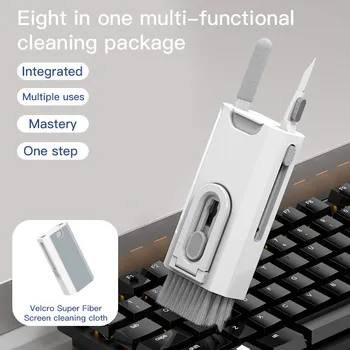 Комплект за почистване на електронни слушалки 8 в 1 за компютърна клавиатура Airpods MacBook iPad iPhone Инструмент за почистване на фотоапарати