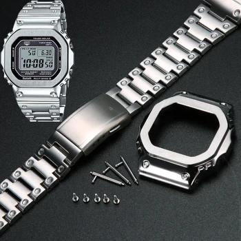 Корпус от неръждаема стомана Гривна е Подходяща за Casio G-SHOCK DW5600 GW-B5600 GWM5610 Метален Bezel Каишка Аксесоари за часовници G-Refit
