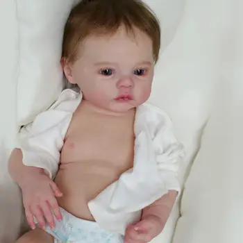 Кукла Reborn Baby Силикон, само 49 см., на тъканта, - популярното сладко личице, Мека 3D-кожа, Многопластова Живопис видими вени, играчки
