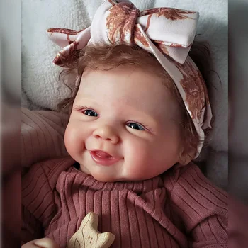 Кукли Vivienne Bebê Reborn 18 Инча Ръчна Изработка С Нарисувана Усмивка На Новородено Бебе С Корени Коса Играчки Кукли Muñecas Para Niñas