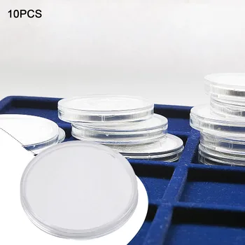 Кутия За Съхранение на Капсули С Монети от Прозрачни Пластмасови Калъфи За Монети Притежателите Протектор За Съхранение на Капсули С Монети 18/23/28/33/38 мм Полагане на Вътрешния Пръстен