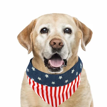 Кърпа за Кучета с Американския Флаг на Яка на 4 юли, Кърпа за кучета от Малки, Средни И Големи Кучета, Кърпа за Кученца с Флага на САЩ в Ден на Независимостта