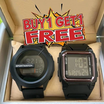 Луксозен Купи 1 Вземи 1 Електронни Часовници за Мъже, Водоустойчиви Led Лампа Reloj Deportivo Hombre Безплатна Доставка