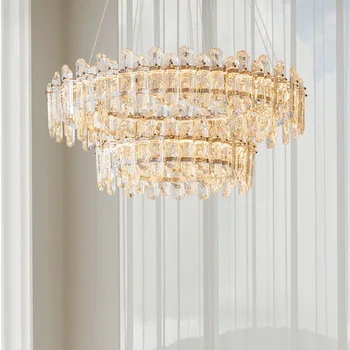 Луксозни led кристални фарове за хола Осветление спални Кристални фарове интериор на хотела висящи лампи