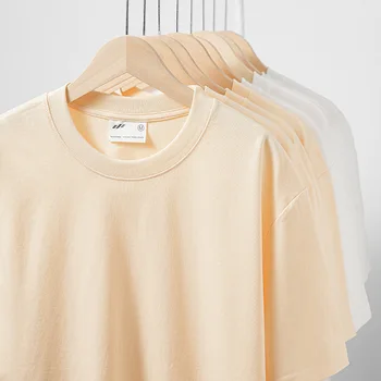 Лятна модна марка 210-граммовая готина, бързосъхнеща и дишаща долна риза, копринена и универсална, с кръгло деколте и къс ръкав