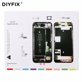 Магнитен винт мат DIYFIX 1 бр. за iPhone 8, схема за съхранение на винтови накладки за iPhone 8 Plus, инструменти за ремонт на телефони.