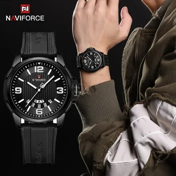 Марка NAVIFORCE 2023, модерен мъжки часовници, светещи мъжки часовници, силиконов каишка, водоустойчив ръчен часовник, кварцов Relogio Masculino
