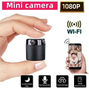 Мини камера, WiFi 1080P, микро-камера за нощно виждане, 360-градусная IP камера, Система за сигурност, Mobile монитор Fhone