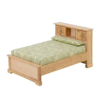 Миниатюрна легло-куклена Къща в мащаб 1/12, мини-Дървени Мебели, Аксесоари за спалня в кукла къща OB11
