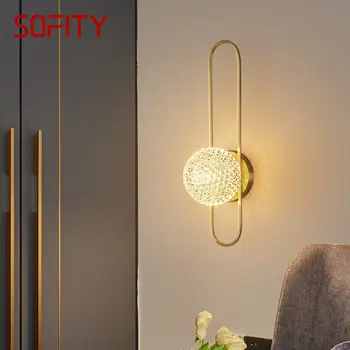 Модерен Месинг, с монтиран на стената Лампа SOFITY LED Gold Sconce Light Прост и Луксозен Творчески Лампа за Домашен интериор Дневна