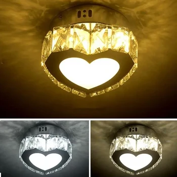 Модерен полилей във формата на сърце с led потолочным светильником от кристал, Кристален полилей за спални входно антре дневна