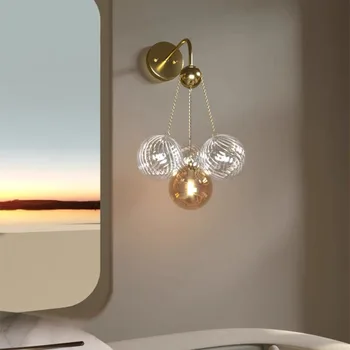 Модерен чаша за шампанско с няколко глави, led стъклена стена лампа за спални, декорация, осветителни Тела за ресторант G9 Lustr, Безплатна доставка