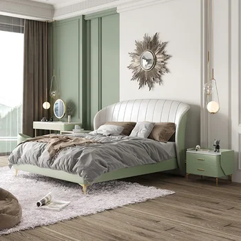 Модерна минималистичная италианска луксозна легло луксозно легло в основната спалня