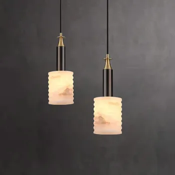 Модерна мраморна полилей за трапезария Led окачен лампа Черен цвят за декориране на всекидневна Осветление бара
