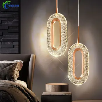 Модерни кристални led висящи лампи за вътрешно осветление за дома led осветителни тела, хол, спалня нощна лампа подвесная