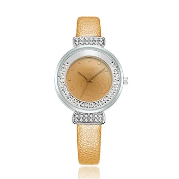 Модната марка дамски часовници с кожена каишка на ежедневни дамски ръчен часовник