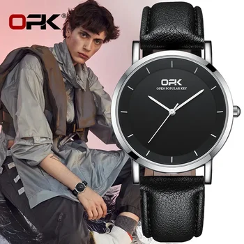 Модни водоустойчив кварцов часовник OPK от марката simple couple с три стрелки, мъжки часовник