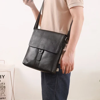 Мъжка чанта-месинджър от естествена кожа, висококачествени мъжки чанти през рамо, малка чанта през рамо за мъже