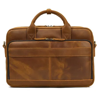 Мъжка чанта-портфейл Crazy horse, кожени чанти, чанта за лаптоп 15,6-инчов чанти за ежедневна работа, мъжки чанти за документи, чанти за компютър