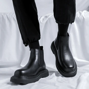 Мъжки кожени водоустойчив ботильоны Chukka дантела, оксфордские модела обувки, Ежедневни бизнес ежедневни обувки за мъже