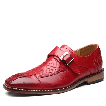 Мъжки модел обувки, мъжки сватбени обувки от естествена кожа в британския стил, мъжки обувки-oxfords на равна подметка, Официалната обувки