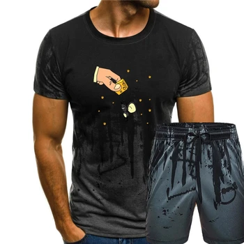 Мъжки органична тениска Rat е от черен памук, M, L, XL, с екран печатни и принтом от ръцете