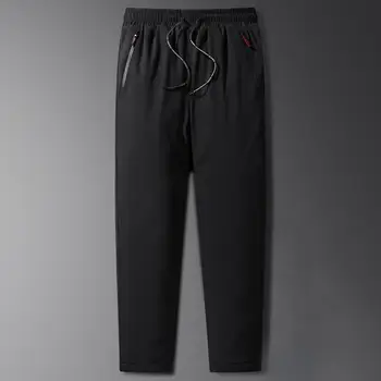 Мъжки панталони обичайните размери, топли и уютни мъжки зимни спортни панталони с джобове с ластик на талията е подходяща за бягане, упражнения, ежедневни облекла, одноцветное продукт