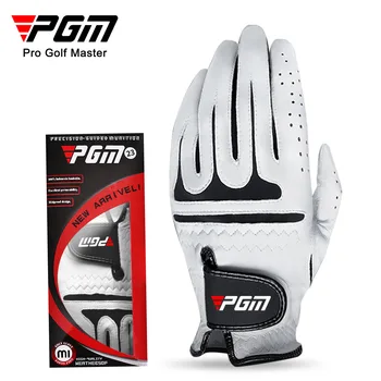 Мъжки Ръкавици за голф PGM, Бели Дишащи Ръкавици от Естествена Кожа агне, Спортни Ръкавици За ръце, Бвп Вата За Лява и Дясна ръка ST002