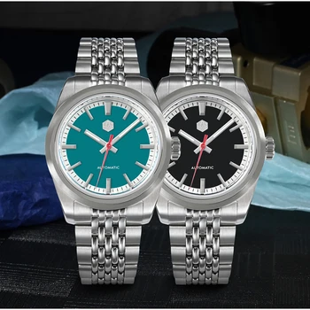 Мъжки часовник San Martin 37 мм Модерен спортен часовник NH35 Автоматични механични ръчни часовници Sapphire 200m Водоустойчив Светещи Reloj