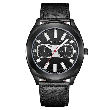 Мъжки часовник, Кварцов часовник, Класически Мъжки, просто, минималистичные, Концептуални, Необичаен стил, Спортни часовници, Мъжки, Черно, кафяво каишка Reloj