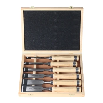 набор от ръчни бита за дърворезба 6шт Професионален нож за рязане на дърво, Изваяни Ръчни инструменти Длето за обработка на дървен материал за дърводелец