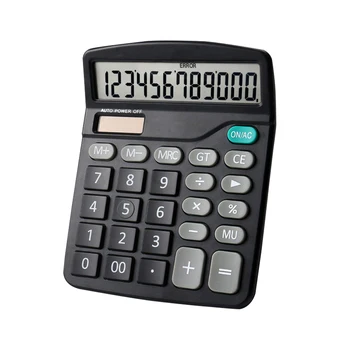 Настолен калкулатор, калкулатор стандартните функции с 12-фигурални голям LCD дисплей, Слънчева енергия и двойна батерия за дома и офиса