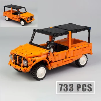 НОВ комплект за сглобяване на модели Mehari Orange 733ШТ MOC-29654, блокиране на тухли, подарък за рожден ден, подарък за Коледа