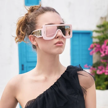 Нова Мода по-Голяма Рамка Интегрировала Цветни Квадратни Слънчеви Очила с Технологията Future Sense Outdoor Fashion Дамски Слънчеви Очила
