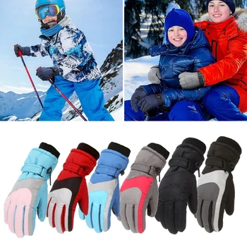 Нови зимни детски Ветроупорен ски ръкавици Снежните непромокаеми ръкавици за каране на сноуборд