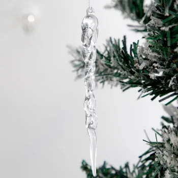 Нови Коледна Украса Прозрачна Висулка във формата на Ледената покривка на барове Пластмасова Нишка Висулка във формата на ледени Висулки Коледно Дърво Окачване под формата На лед мотика